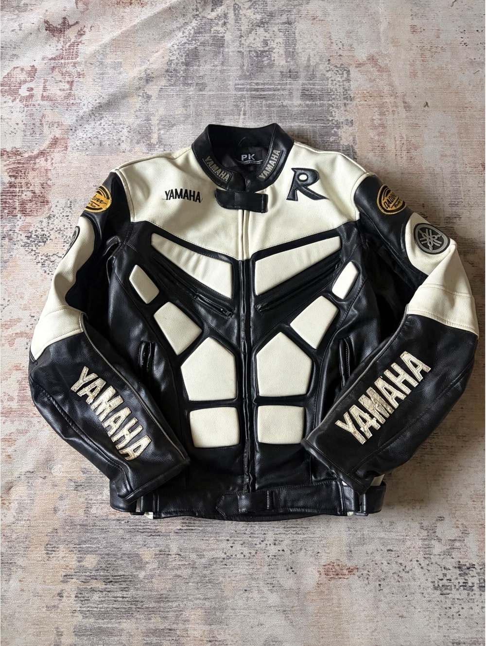Yamaha racing leather motorcycle jacket big R XL